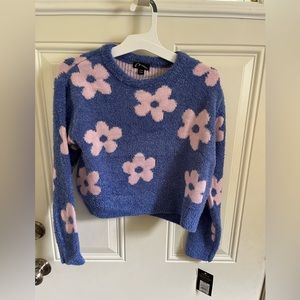 Brand new purple and pink flowers sweater